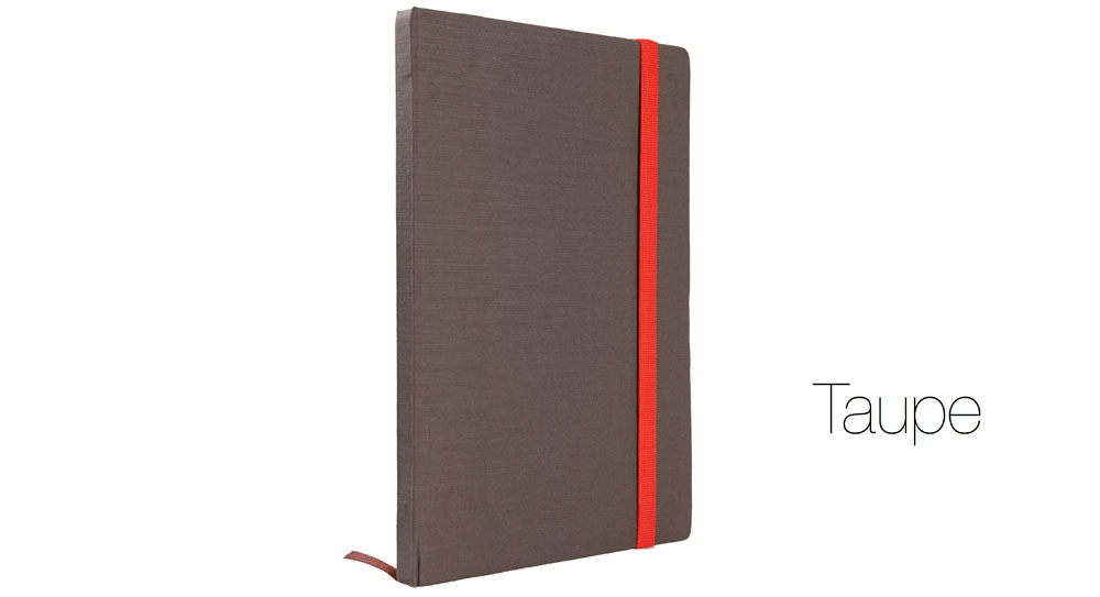 Striiiipes - 5 - Fabric Notebook - Taupe