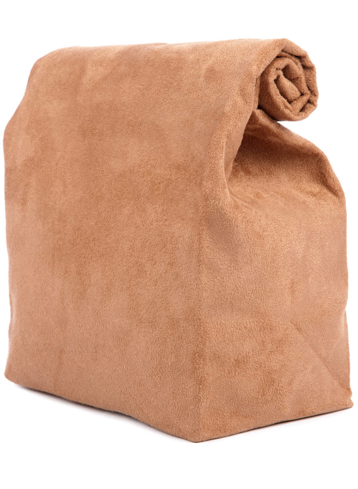 Leather Suede Lunch Bag