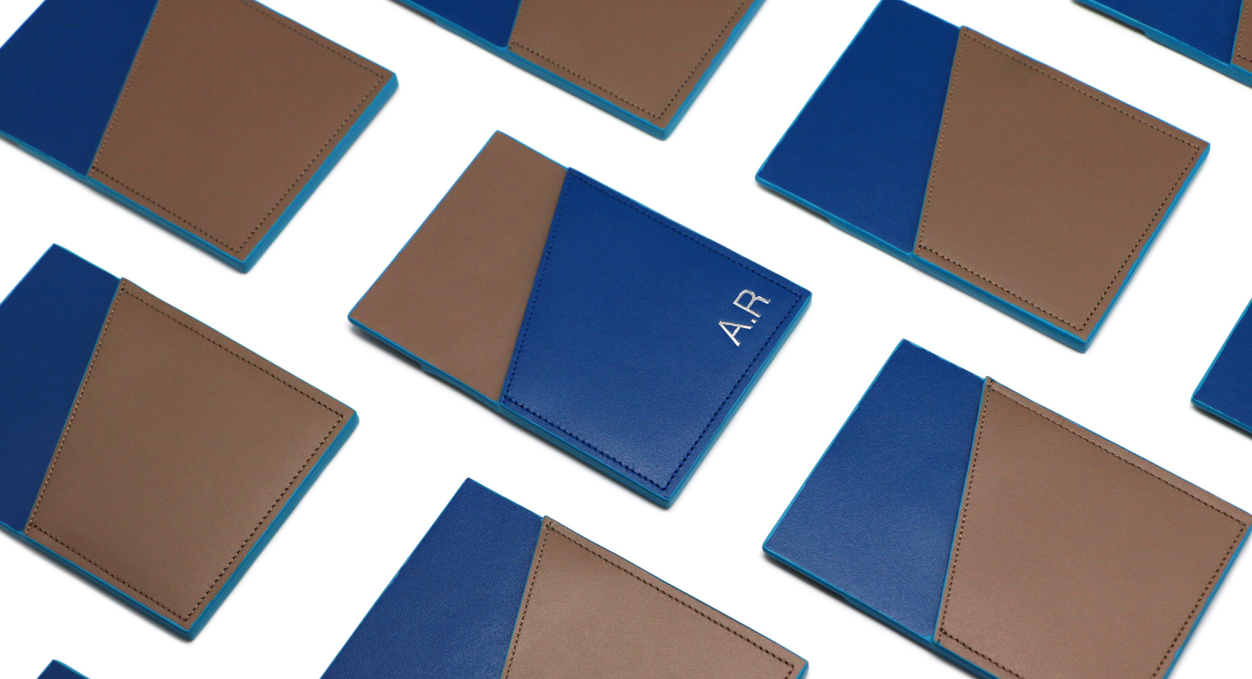 brown blue nfc cardholder striiiipes