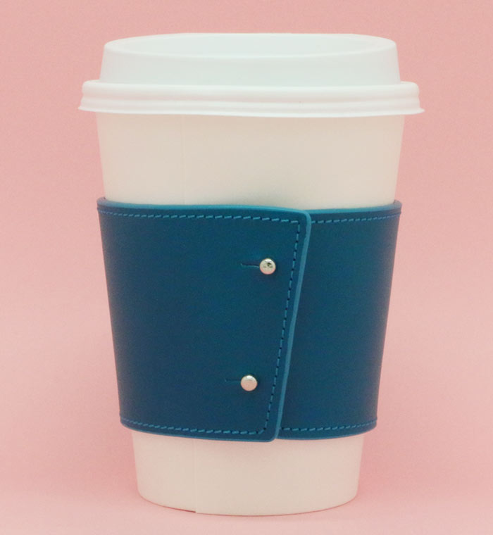 Emerald Leather Coffee Cup Holder
