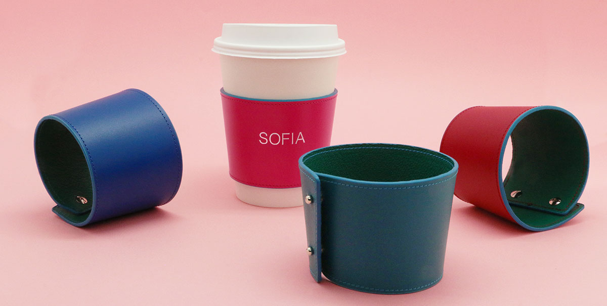 Leather Coffee Cup Holders Striiiipes